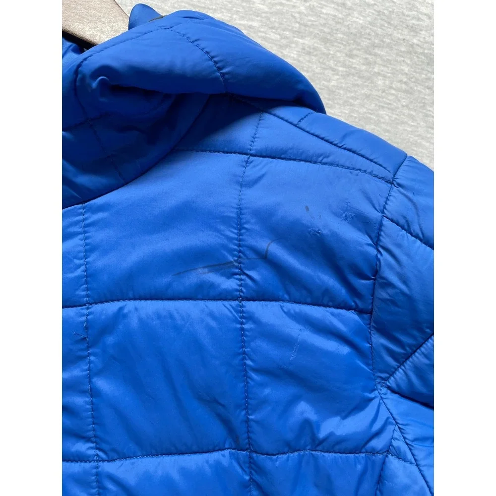 Arizona Jean Co Puffer Jacket Boys L (14/16) Blue Black Contrast Trim Full Zip
